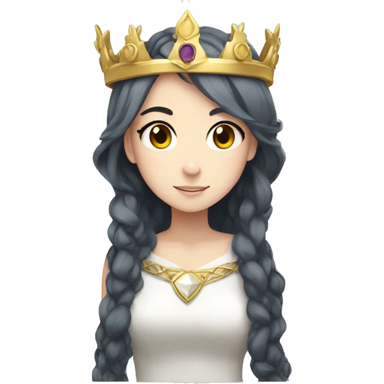 White Anime girl wearing crown emoji
