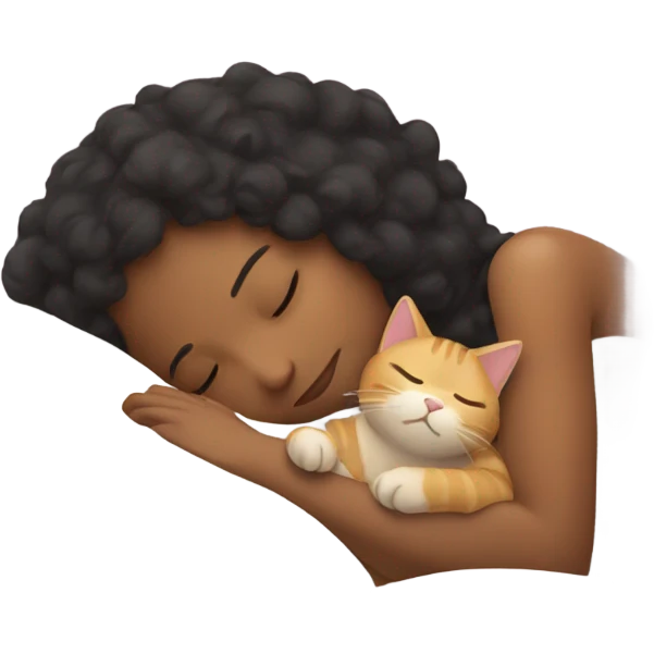 me sleeping with a cat emoji