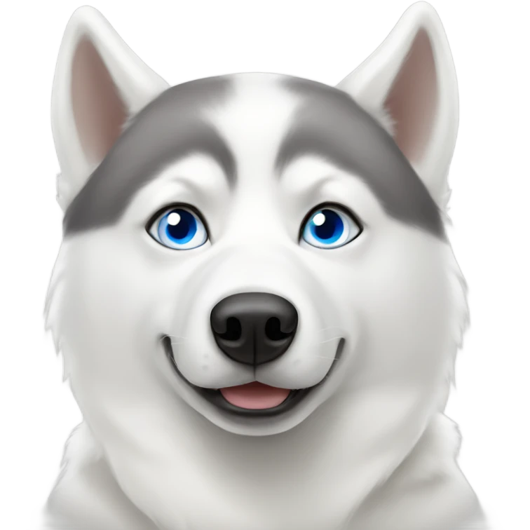 White husky with one blue eye and one brown eye emoji
