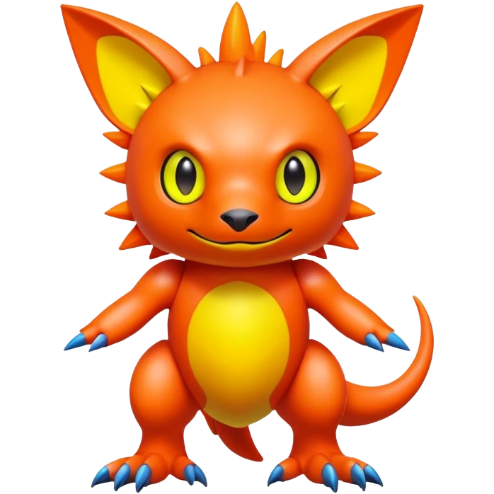  lush warm-colored modern colorful neon-colored cyber-Fakémon-Digimon-creature emoji