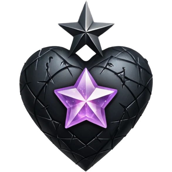 goth heart with a dark crystal star emoji