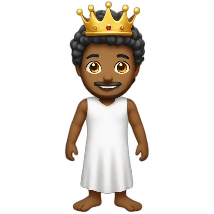 barefoot with crownd of king emoji