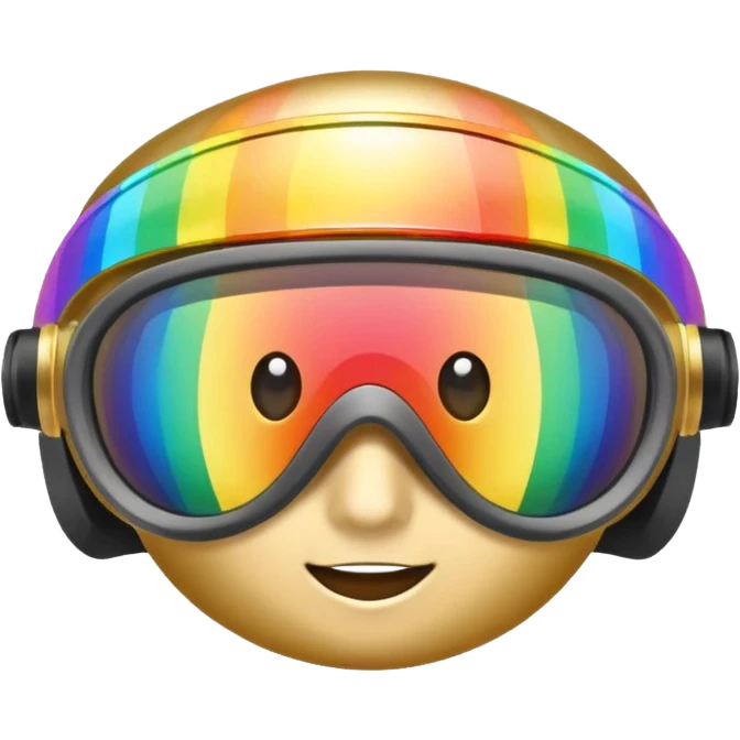 gold simulation rainbow visor Earth goggles emoji