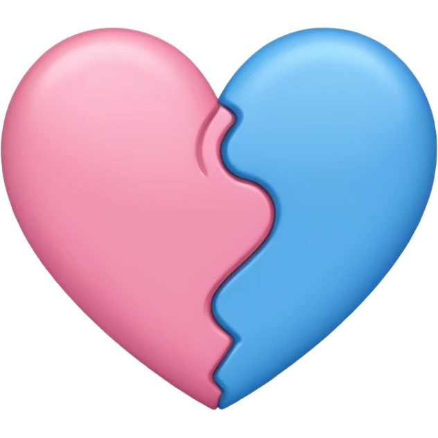Pink or blue heart mixe one heart half pink half blue doi connect ho heart emoji