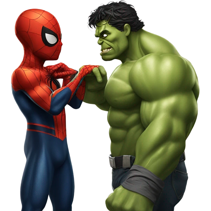 Spiderman kiss hulk emoji