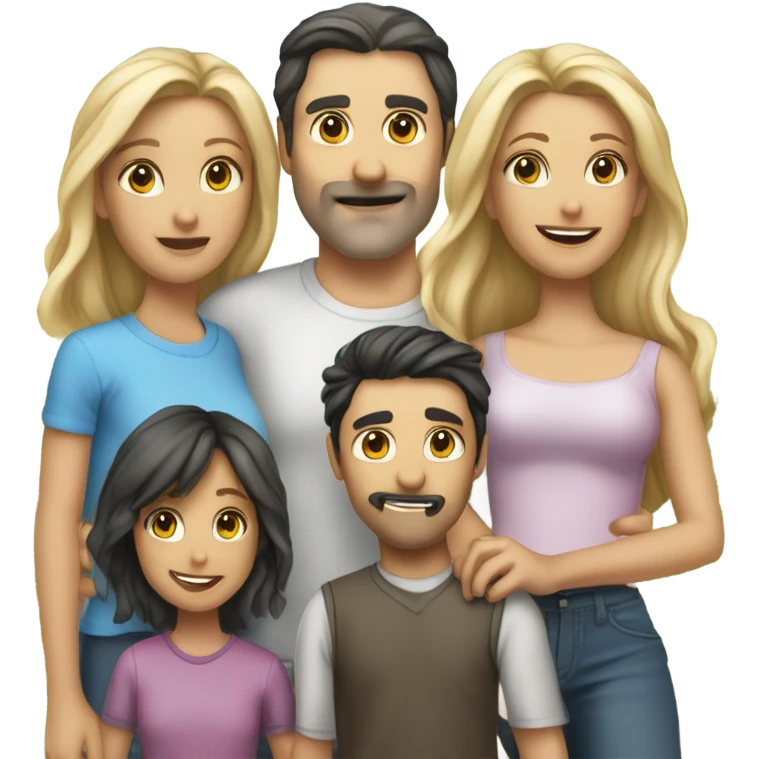 Father 40 beautiful wife white girl daughter blond 7 son blond 10 emoji