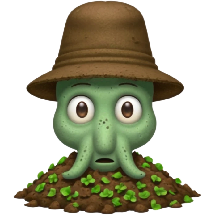 Squidward and poop emoji