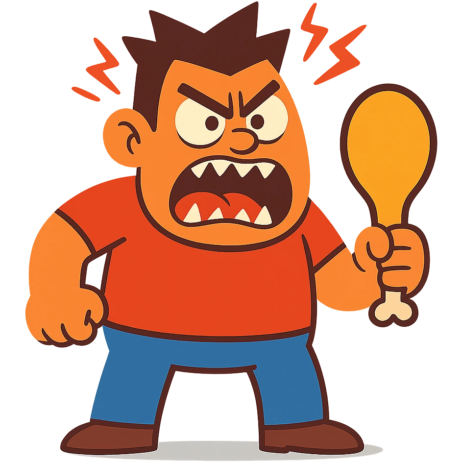 hungry and angry cartoon character emoji