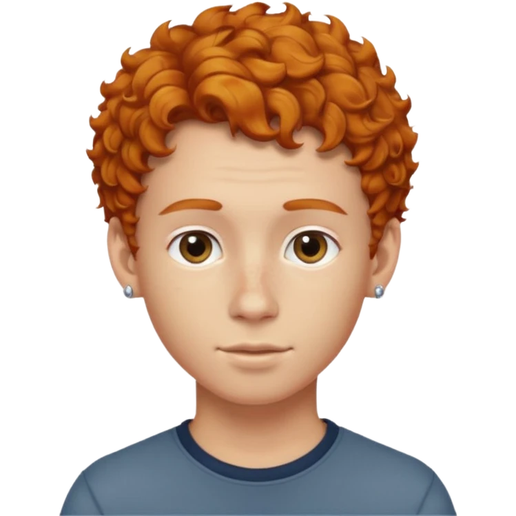 im short curly ginger haired young guy and also have earring on my left ear  emoji