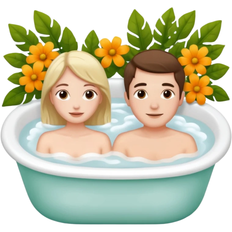 ubud massage bath couple flowers in bath leaves behind emoji