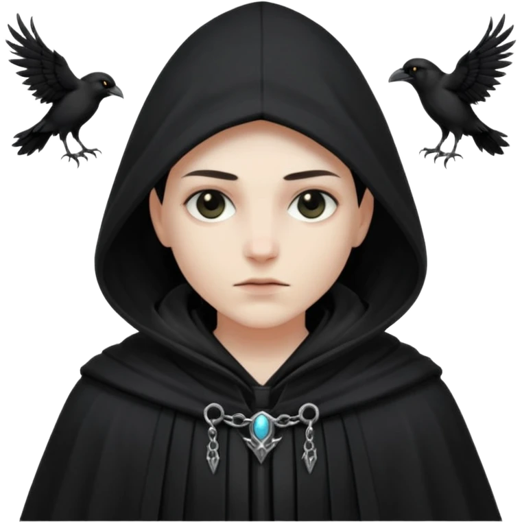 necromancer with black raven outfit  emoji