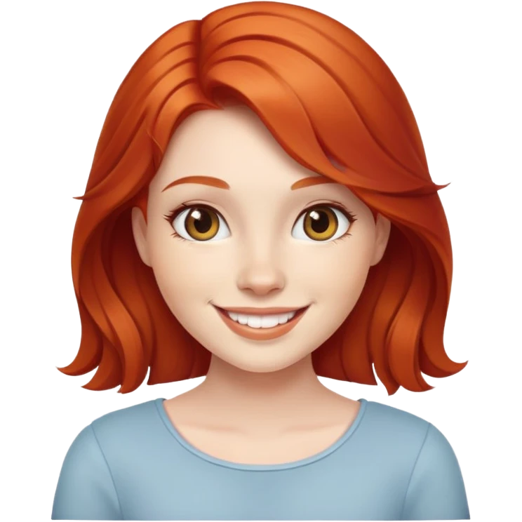 smiling girl redhead white emoji