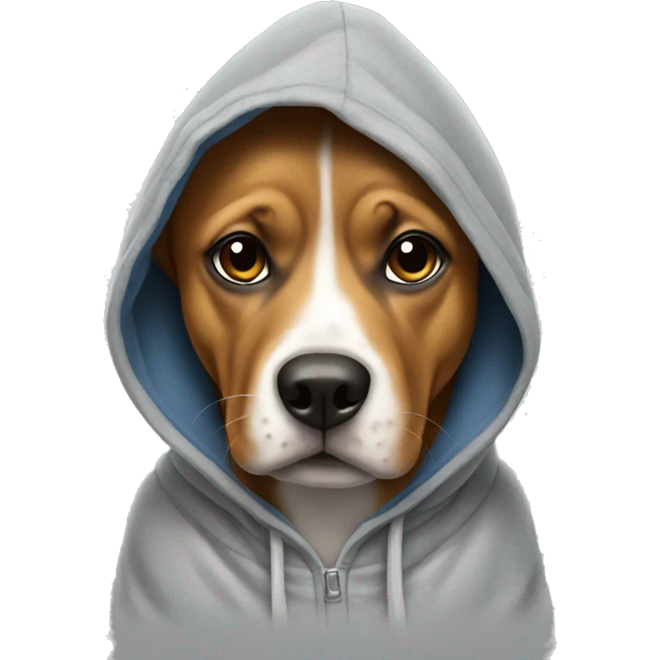 Dog wearing a hoodie  emoji