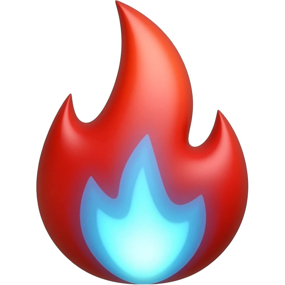 red and blue flame cool emoji