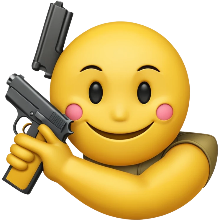 Smiley face with gun emoji