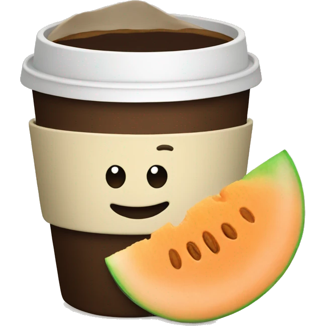 Coffee with melon emoji
