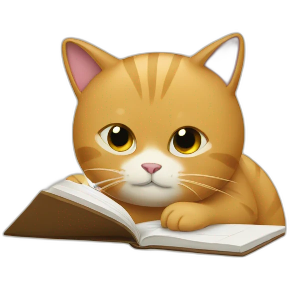 cat writing text emoji