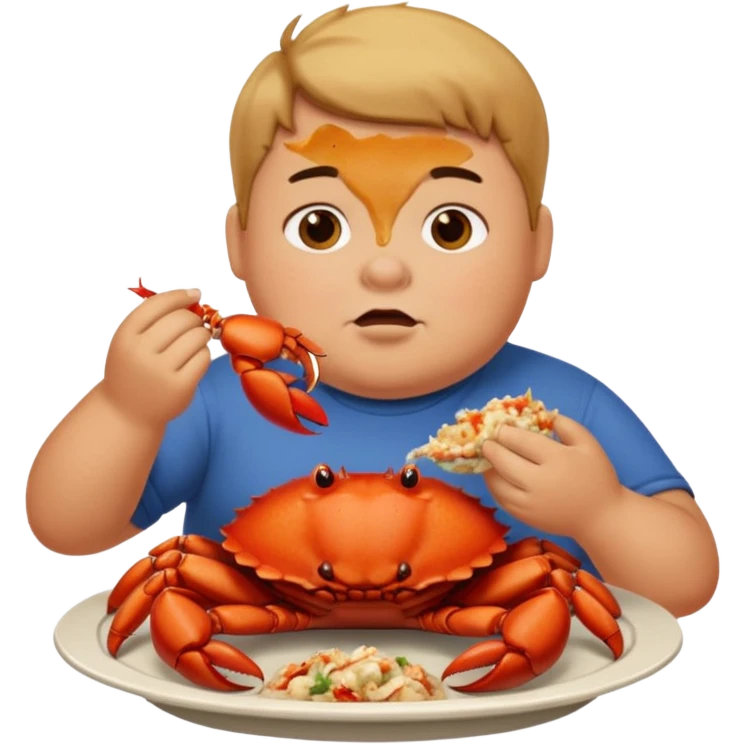 fat boy eating pile of crab emoji