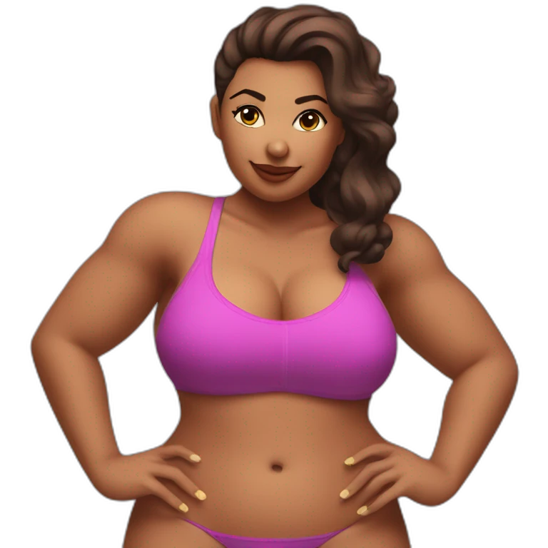 Slim-Thicc woman swimsuit posing (athletic build, perfect body, hourglass figure) emoji