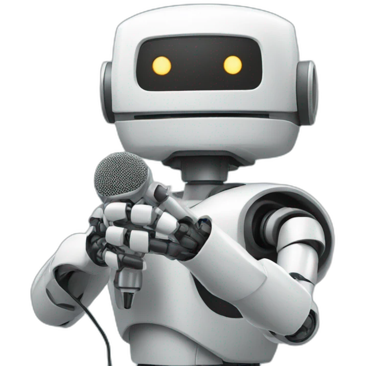 robot with a microphone emoji