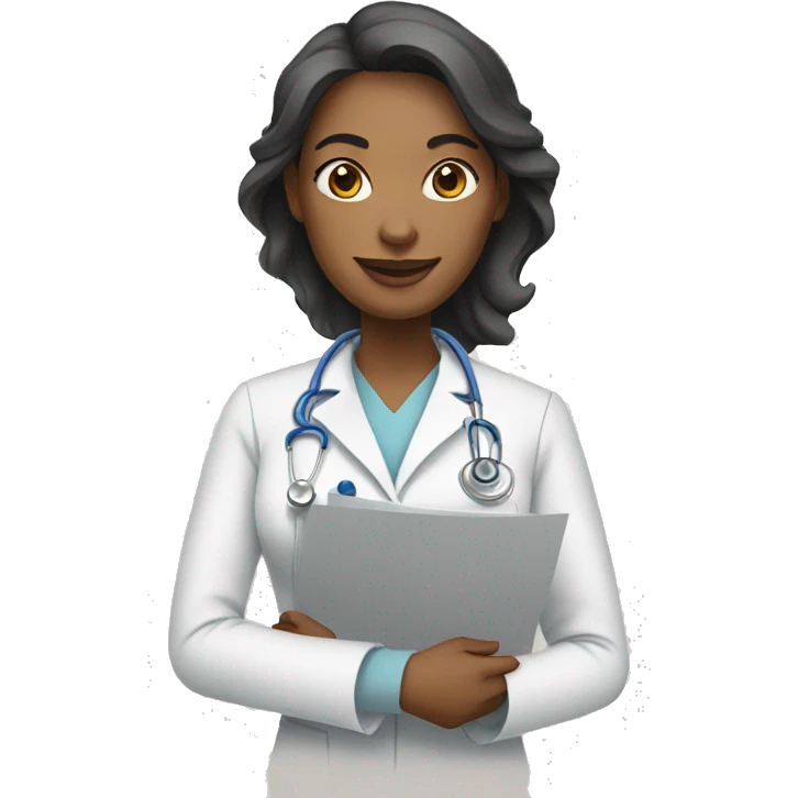 woman doctor holding blueprints emoji