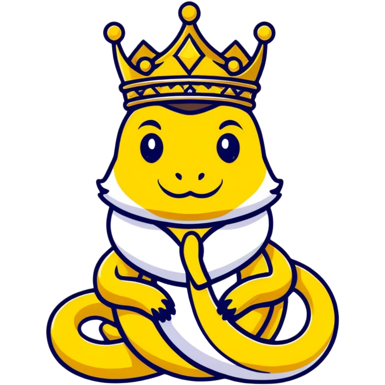 golden snake king with royal attributes emoji