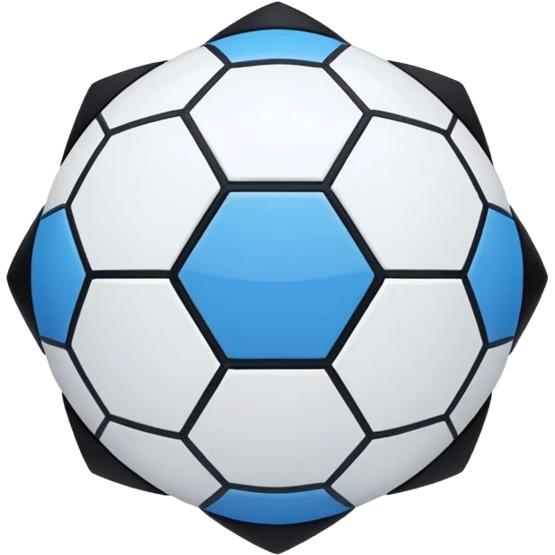 a logo of a club called wish fc blue and white and black emoji
