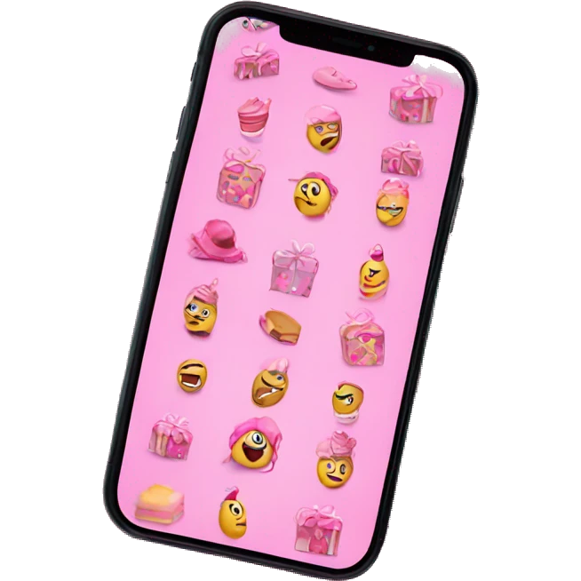 Iphone on Pink Birthday gift  emoji