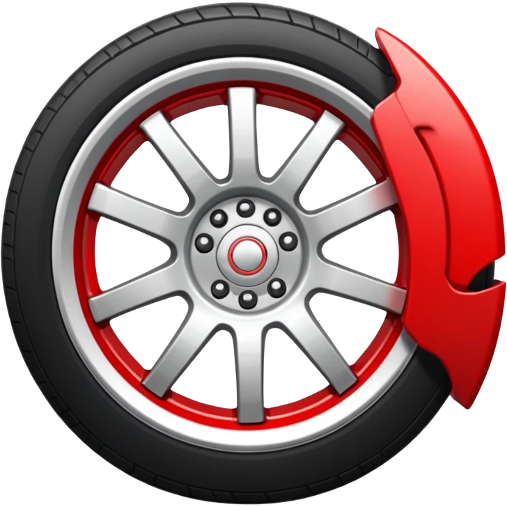 car wheel with red caliper emoji