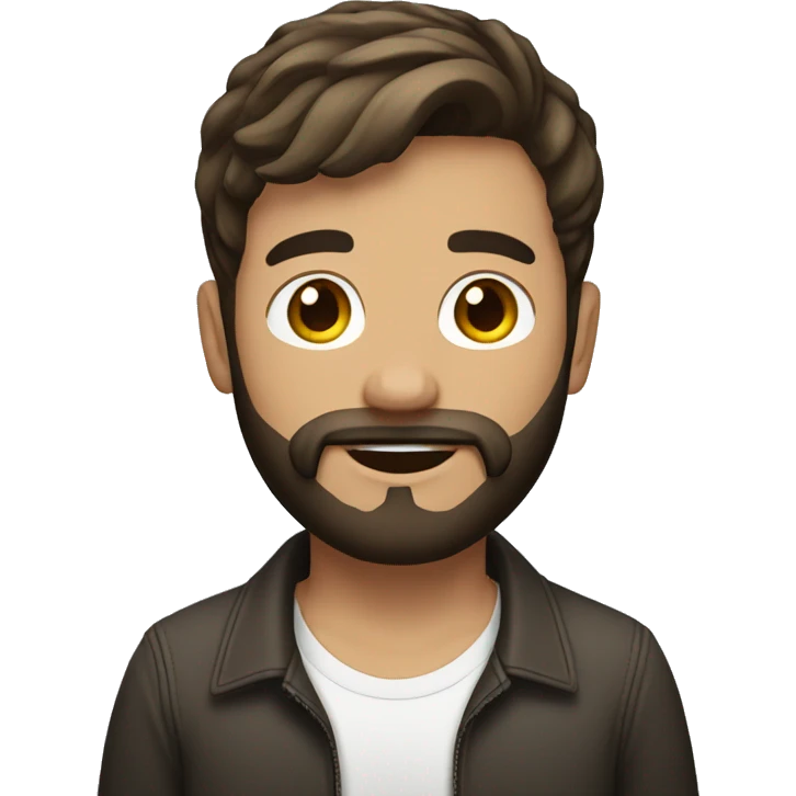 short hair bearded brunette emoji