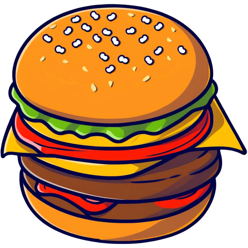cartoon burger emoji