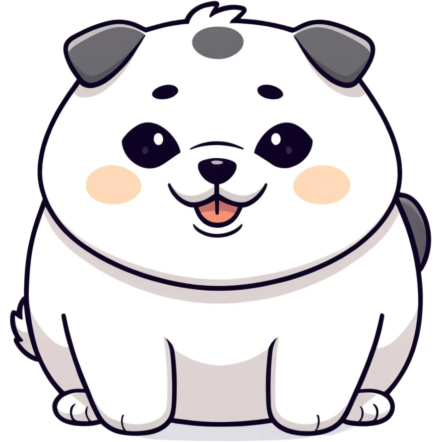 Fat black and white dog  emoji