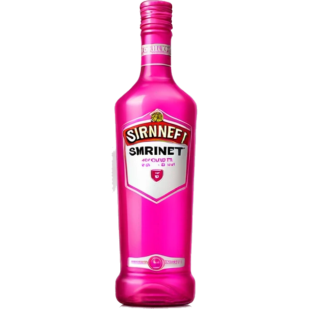 Realistic hot pink smirnoff bottle. emoji