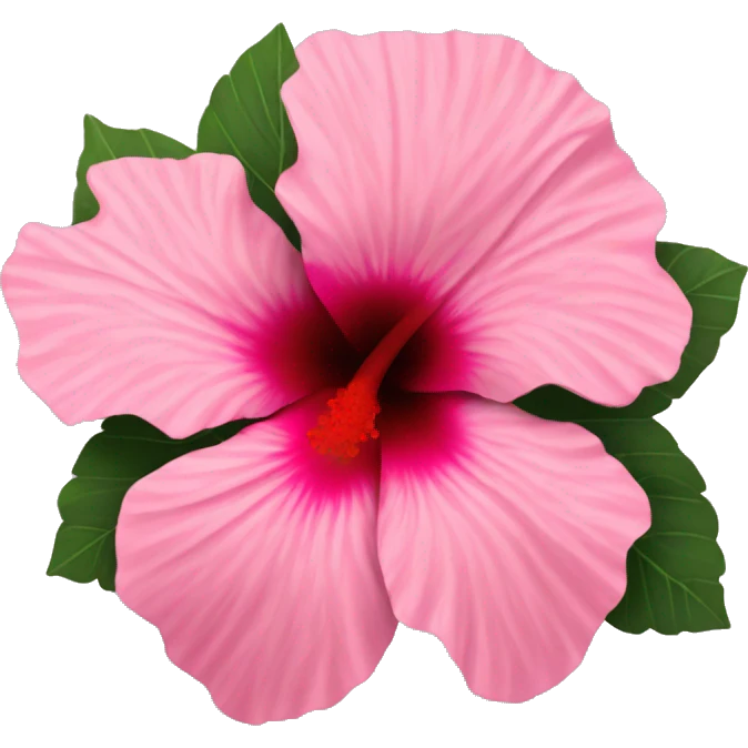 Pink hibiscus flower emoji