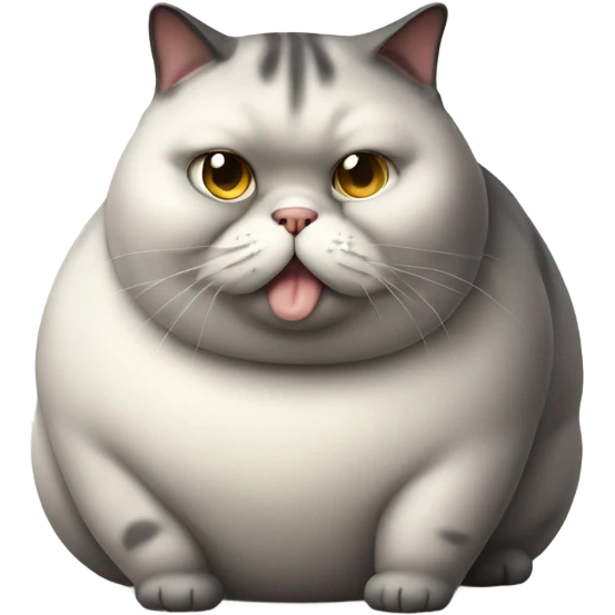 Extremly overly obese cat with really small head and body 10 times larger emoji
