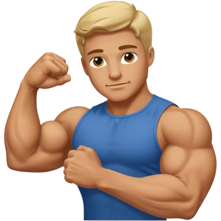 flexing bicep with arm curled emoji