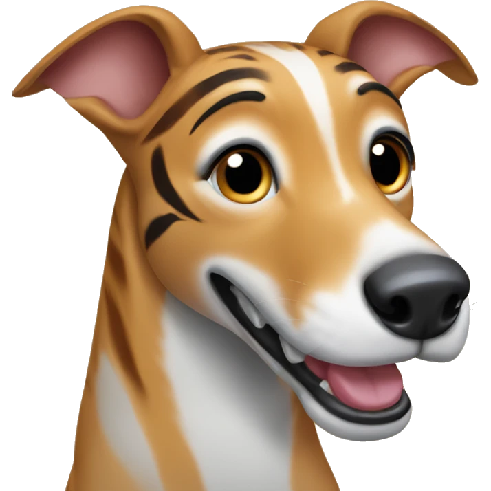 Fawn tiger greyhound smiling  emoji