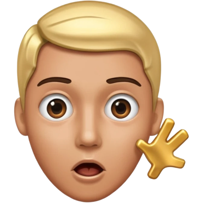 лицо удивленного человека сбоку, которого притягивает  магнит emoji