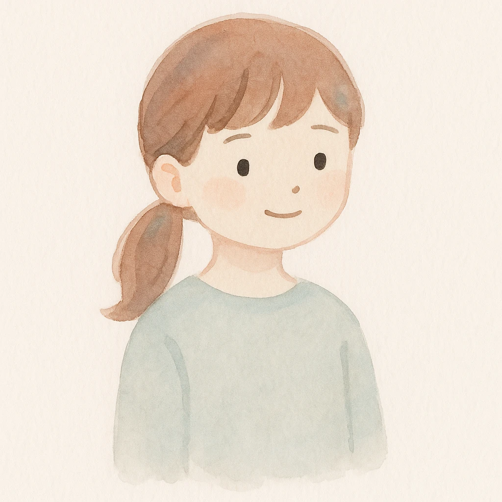 a cute girl, watercolor art style emoji