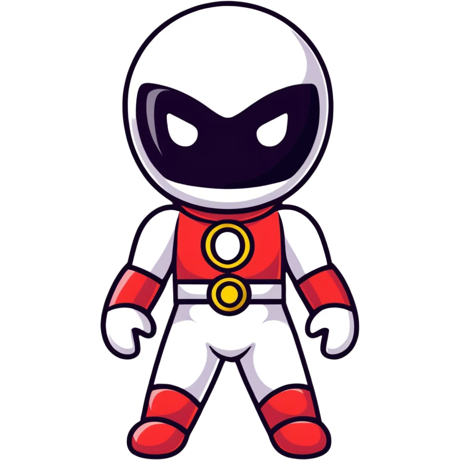 power ranger with question marks cartoon style emoji
