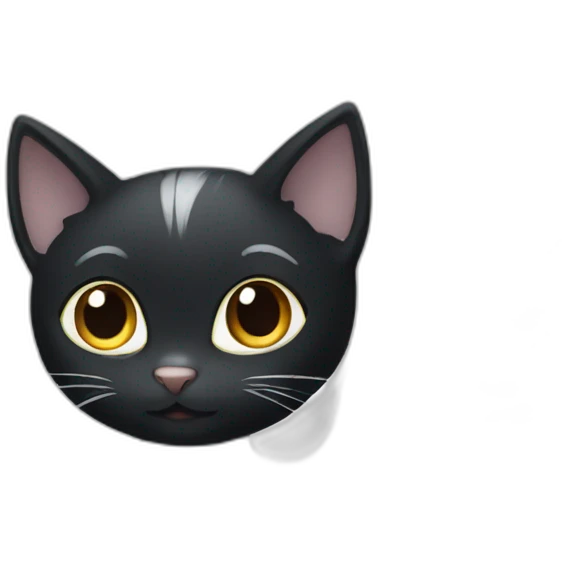 black cat with white wings emoji