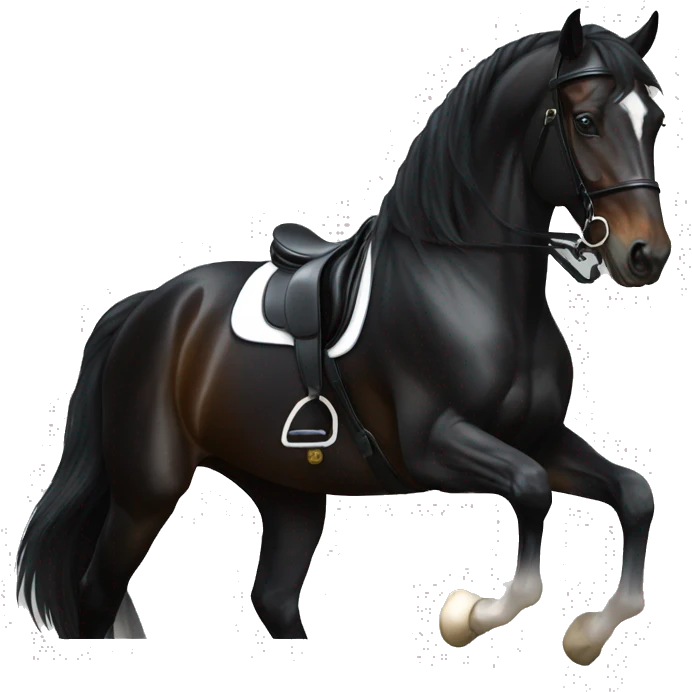 dressage black horse emoji