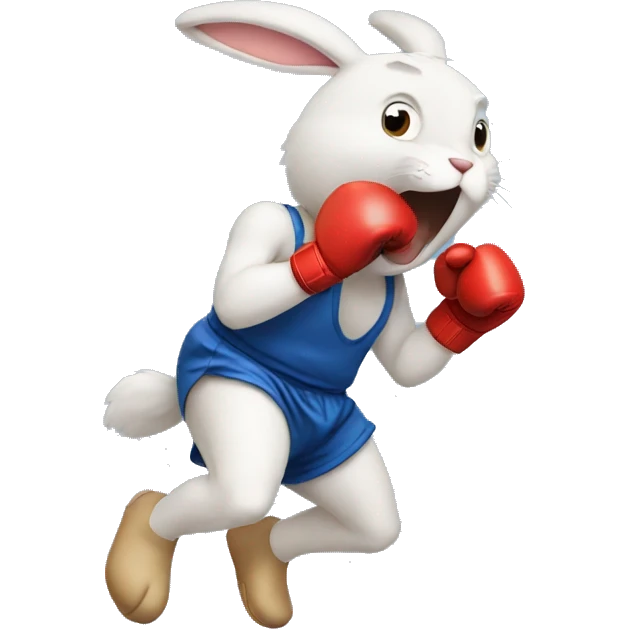 Rabbit boxing emoji