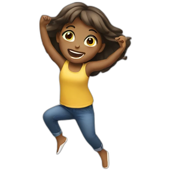 Girls dancing and eating  emoji