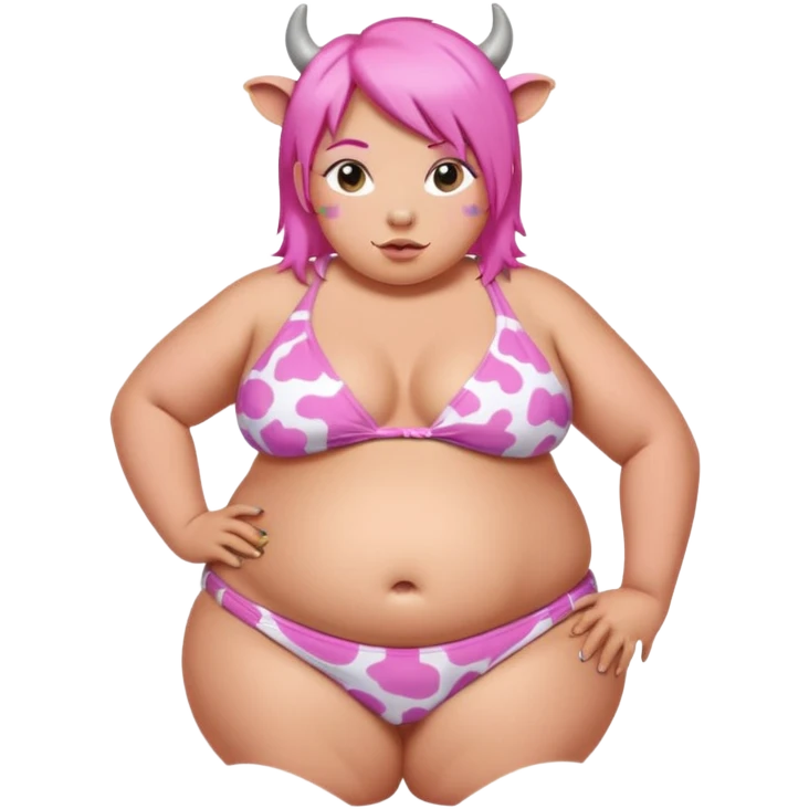  fat tan hucow pink hair nicki minaj with inflated belly emoji