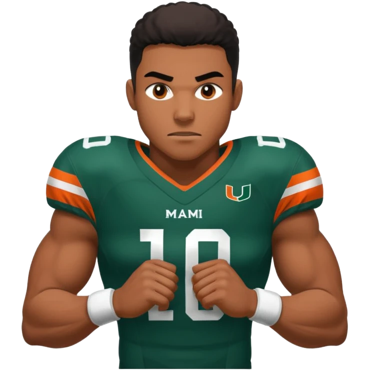 black football player for the university of miami wearing number 10 emoji