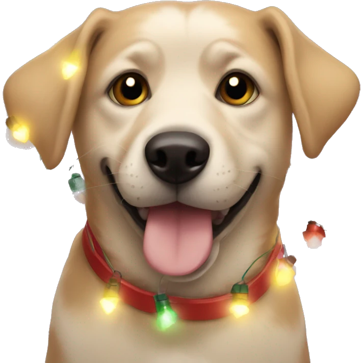 Dog with Christmas lights  emoji