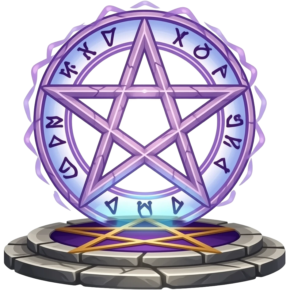 Magical spell circle which look like a alter emoji
