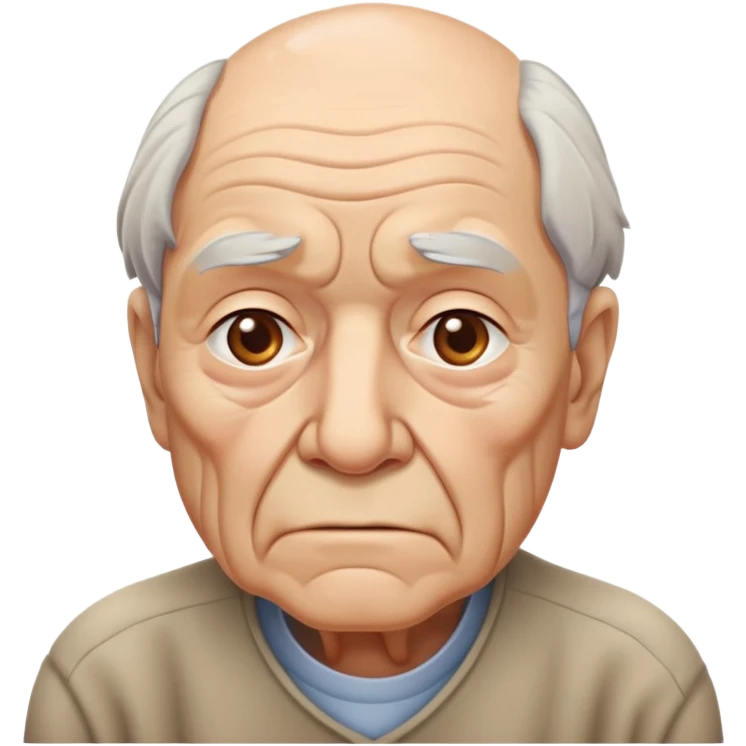 sad elderly man with wrinkles and drooping shoulders looking melancholic emoji
