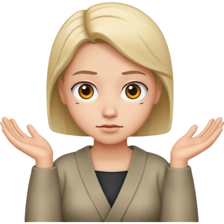 shrug with a straight face emoji